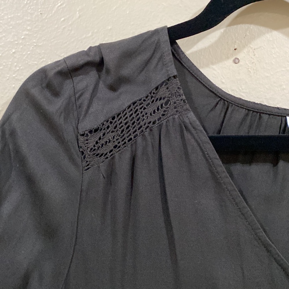 Simple Black Rayon dress by Old Navy, size small, long sleeved - Picture 3 of 10